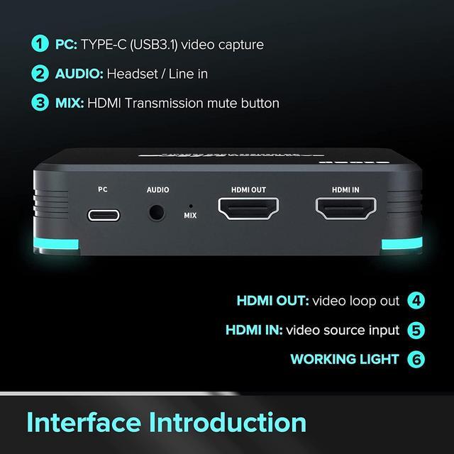 Alt view image 7 of 7 - Flagship Level 4k Capture Card, Ideal for Low-Latency Live Streaming/Game Recording/Video Conference in 1080p120, 4K60 HDR10 HDMI2.0 Passthrough, Perfect Match with Switch/PS4/Xbox/OBS/DSLR/PC
