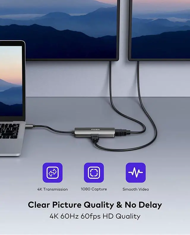 Alt view image 5 of 7 - PIHEN Capture Card, Video Capture Device, 4K 60FPS HDMI to USB3.0 Video/Audio Capture Recorder Device, Compatible Windows Linux YouTube OBS OS X Twitch for PS3/4/5 Xbox One Xbox 360
