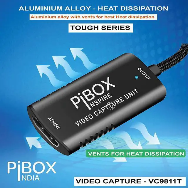 Alt view image 4 of 6 - Video Capture Card, PiBOX India Braided Tough, 4K HDMI to USB 3.0 Game Capture Device Aluminium Windows Android Mac,HD 1080P Audio Video Card Live Streaming Gaming, Teaching Live Broadcasting