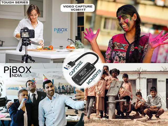Alt view image 5 of 6 - Video Capture Card, PiBOX India Braided Tough, 4K HDMI to USB 3.0 Game Capture Device Aluminium Windows Android Mac,HD 1080P Audio Video Card Live Streaming Gaming, Teaching Live Broadcasting