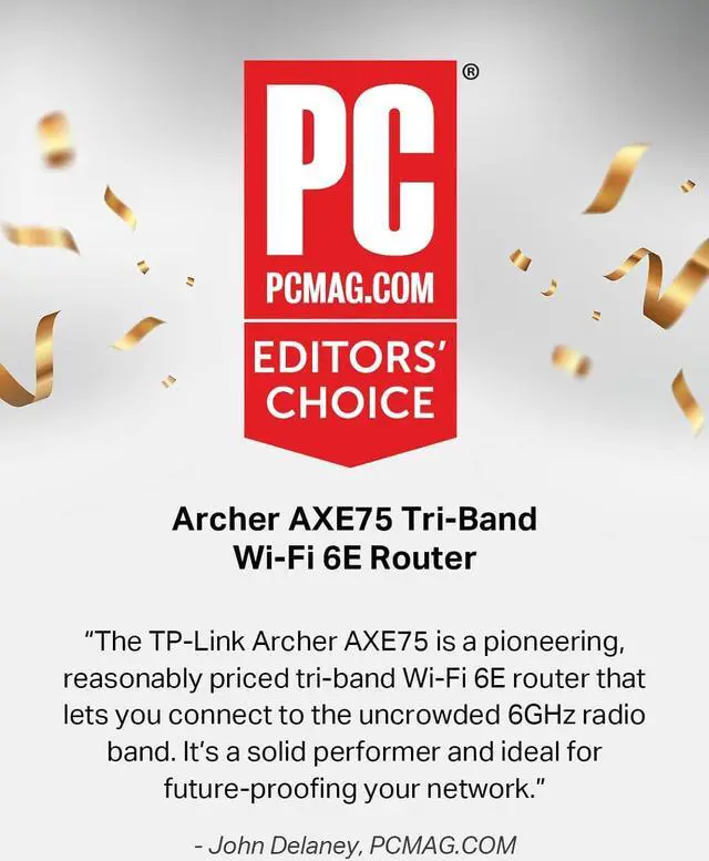 Alt view image 2 of 7 - TP-Link AXE5400 Tri-Band WiFi 6E Router (Archer AXE75)- Gigabit Wireless Internet Router, ax Router for Gaming, VPN Router, OneMesh, WPA3, Black