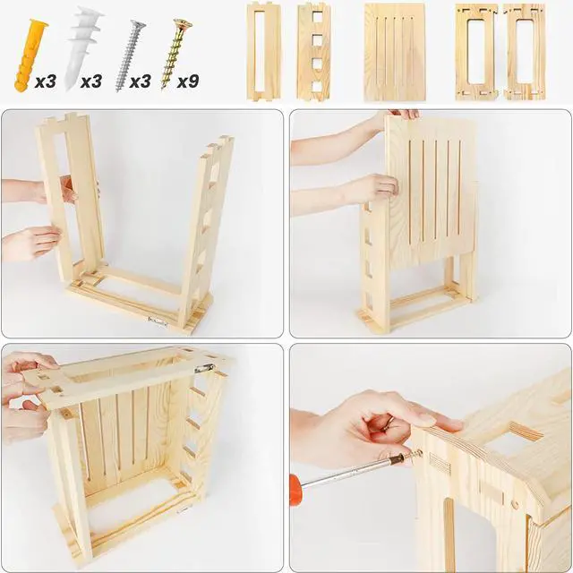 Alt view image 6 of 6 - BEARUT Wooden Router Shelf Wall Mount WiFi Router Storage Box Modem Cable Router Cover Organized Power Strip Cable Management Hider Rack Need Assembly 14.9 * 9.8 * 5.4 in (L* H * W)