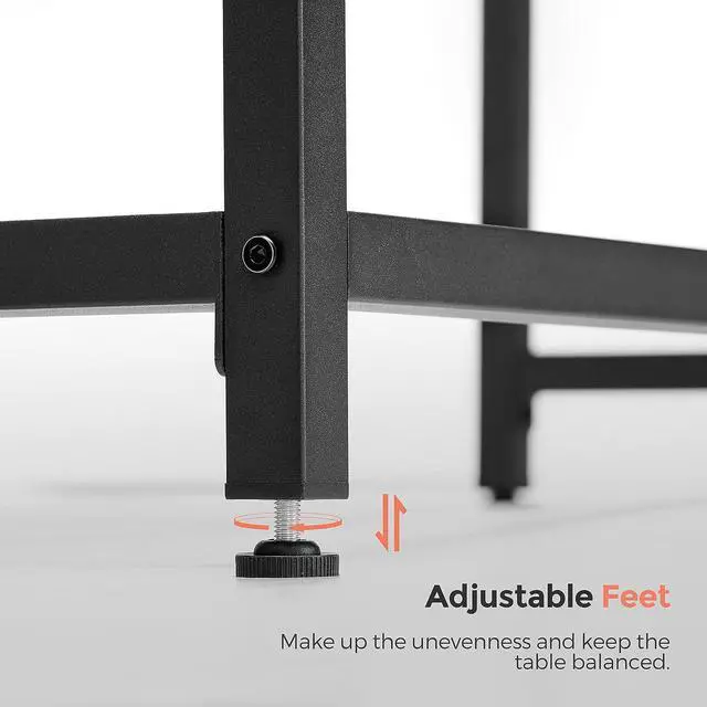 Alt view image 6 of 7 - VASAGLE Computer Desk, Gaming Desk, Home Office Desk, for Small Spaces, 19.7 x 31.5 x 29.5 Inches, Industrial Style, Metal Frame, Rustic Brown and Black ULWD038B01