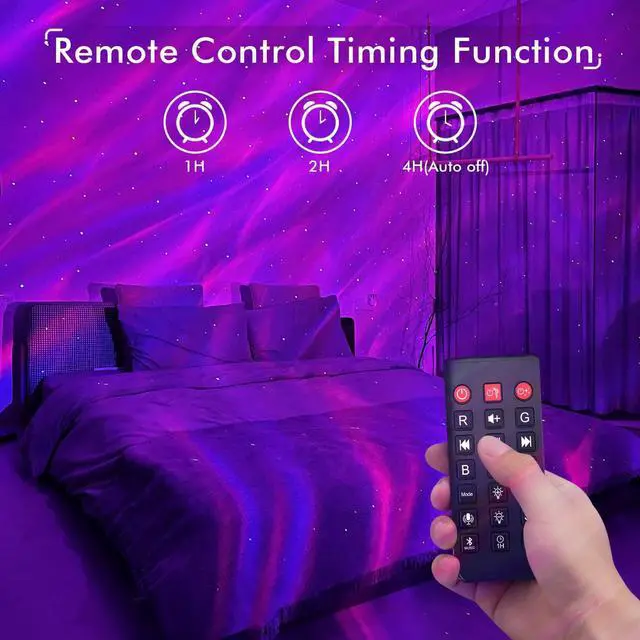 Alt view image 7 of 7 - Rossetta Star Projector, Galaxy Projector for Bedroom, LED Night Light Aurora Projector with Bluetooth Speaker, White Noise, Timer and Remote, Room Decor, Gifts for Kids, Adults, Christmas, Birthday