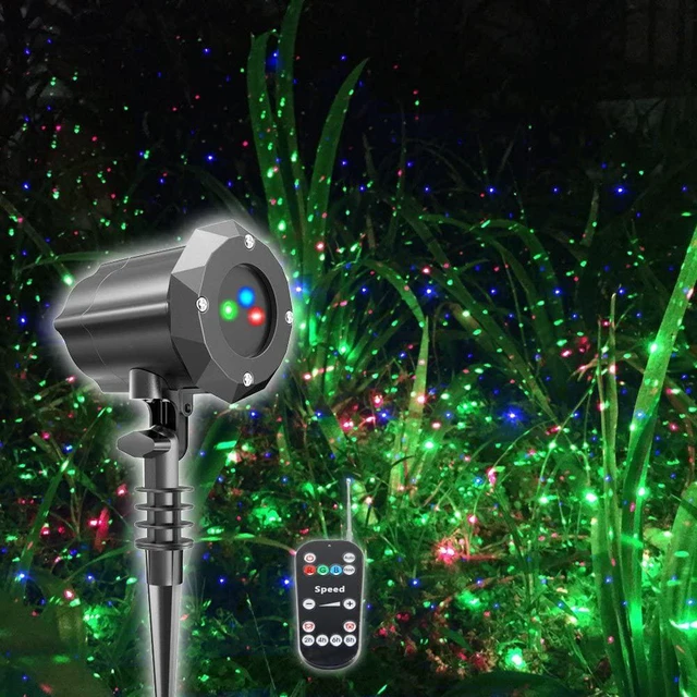 Main image of Poeland Christmas Laser Projector Lights Waterproof Outdoor Garden Decorative Lighting with Security Lock 3 Color Red Green Blue