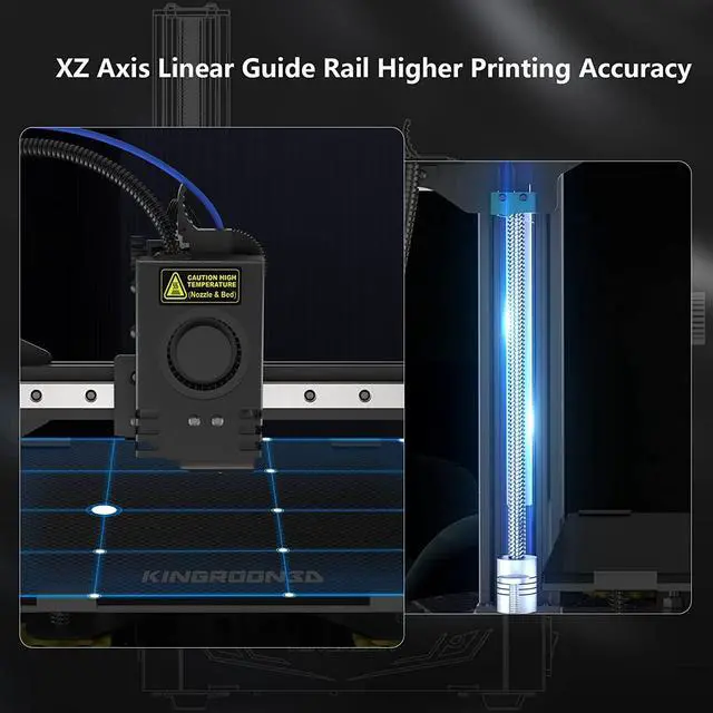 Alt view image 2 of 7 - Kingroon KP3S Pro 3D Printer XZ axis Linear Guide Rails with Silent Motherboard Carborundum Glass Platform and Filament Detection 3D Printers for Beginner Printing Size 7.88x7.88x7.88 inch
