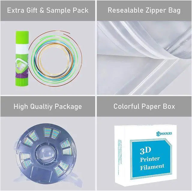 Alt view image 5 of 6 - Silk Shiny Blue Purple Fast Color Changed Multi-Colored Rainbow PLA Filament, 1.75mm 1KG 2.2LBS Shining 3D Printing Material with Fast Random Color Gradually Changed, Pack with Printer Tool by MIKA3D