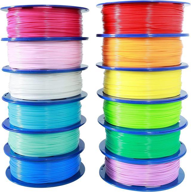 1.75mm ABS 3D Printer Filament 12 Spools Bundle, 12 Most Beautiful ABS  Colors Packed, Each Spools 0.5kg, Total 6kgs 3D Printer ABS Material with  One