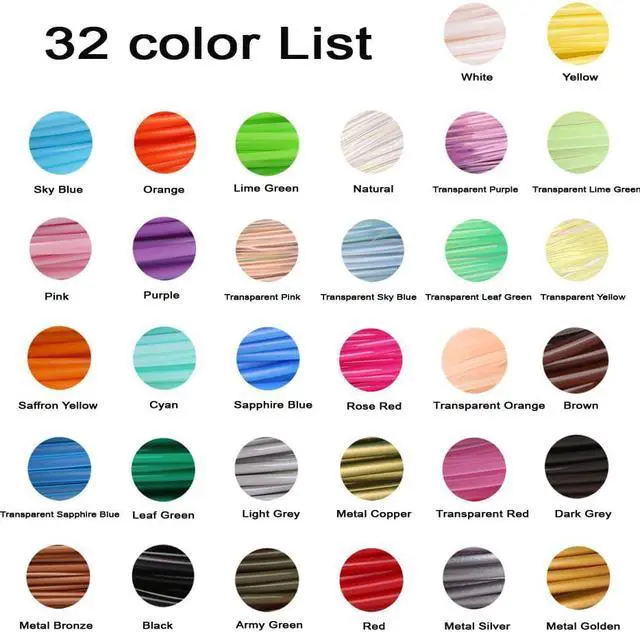 Alt view image 3 of 5 - MIKA3D 32 Colors 3D Pen PLA Filament Refills, Each Color 10 Feet, Total 320 feet, Pack with 4 Finger Caps