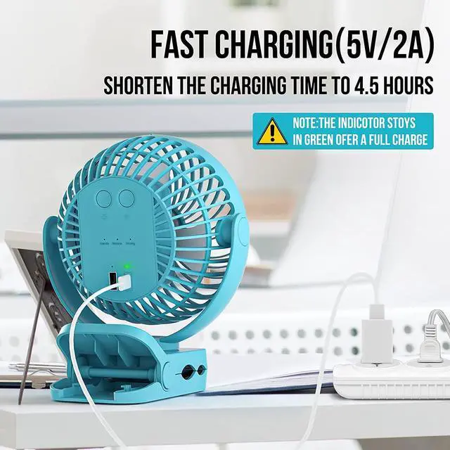 Alt view image 2 of 7 - Camping Fan with LED Light - 12000mAh 65Hrs Battery Powered Fan, Portable Rechargeable Fan with Output Ports, Clip On Fan, Tent Fan for Camping, Camp Fan for Tent, Ceiling Fan for Tent RV Bed, Blue