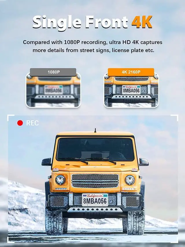 Alt view image 3 of 7 - Dash Cam Front and Rear 2K+1080P, Free 64GB SD Card, Built-in WiFi, 4K Single Front Dash Camera for Cars, Car Camera, Dual Dashcams for Cars with Night Vision, 24 Hours Parking Monitor, Loop Recording
