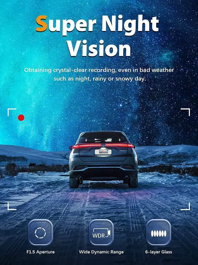 Alt view image 7 of 7 - Dash Cam Front and Rear 2K+1080P, Free 64GB SD Card, Built-in WiFi, 4K Single Front Dash Camera for Cars, Car Camera, Dual Dashcams for Cars with Night Vision, 24 Hours Parking Monitor, Loop Recording