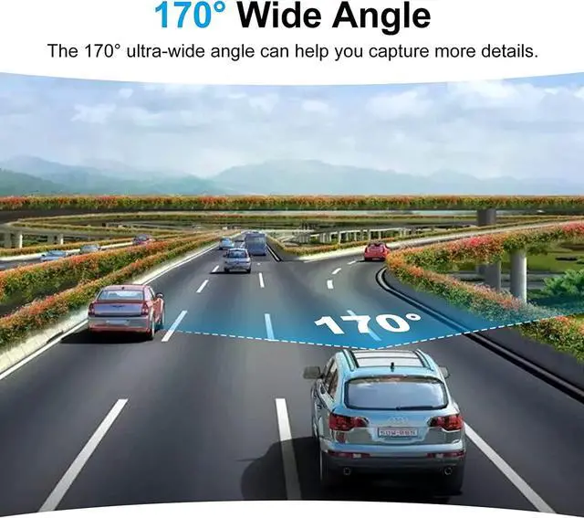 Alt view image 4 of 7 - Dash Cam AQV,3 inch Car Camera,Dash Cam Front 1080P FHD,170° Wide Angle,G-Sensor, Loop Recording, Parking Monitor, Motion Detection, WDR