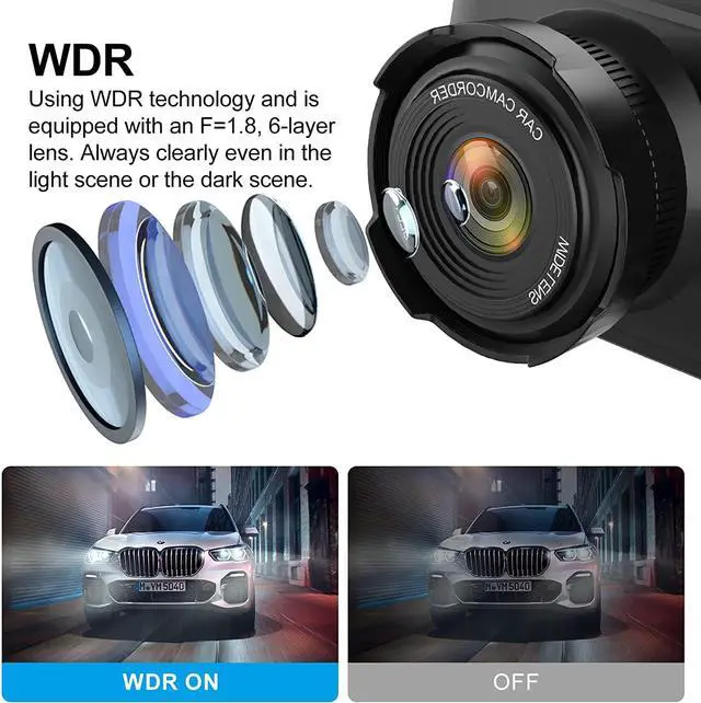 Alt view image 6 of 7 - Dash Cam AQV,3 inch Car Camera,Dash Cam Front 1080P FHD,170° Wide Angle,G-Sensor, Loop Recording, Parking Monitor, Motion Detection, WDR