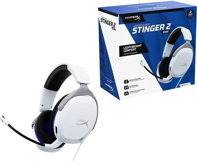 Alt view image 7 of 7 - HyperX Cloud Stinger 2 Core - Gaming Headset for Playstation, Lightweight Over-Ear Headset with mic, Swivel-to-Mute Function, 40mm Drivers - White
