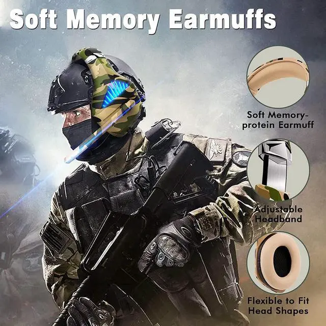 Alt view image 4 of 6 - Gaming Headset for PS5 PS4 Xbox ONE Switch PC with Noise Cancelling Over-Ear Stereo Bass Surround Sound Gaming Headphone -Camo