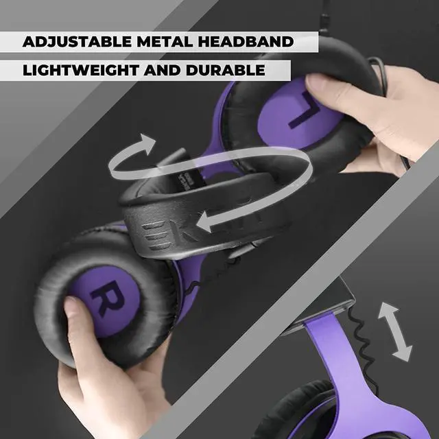 Alt view image 5 of 6 - EKSA E900 &Lords Mobile Gaming Headset, Gaming Headphones with Detachable Noise Canceling Microphone - 50 MM Drivers, Lightweight and Comfortable