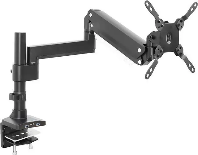 Alt view image 3 of 7 - Mount-It! Ultrawide Monitor Arm, Heavy Duty 34 Inch Monitor Desk Mount for Screens up to 35 Inch and 33 Lbs, Vesa 100x100 Compatible, Height Adjustable Gas Spring Arm with 2 USB 3.0 and Audio Ports