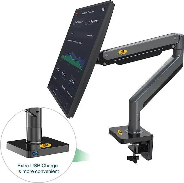 Alt view image 3 of 6 - NB North Bayou Monitor Arm Full Motion Swivel Monitor Mount with Gas Spring for 22''-40'' Monitors with Load Capacity from 4.4 to 33lbs Height Adjustable Monitor Stand G45