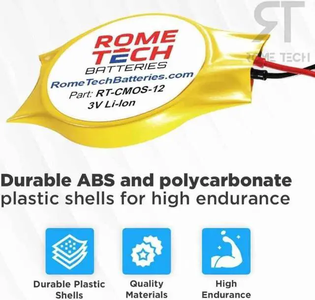 Alt view image 5 of 5 - Rome Tech CR2032 CMOS Battery for Asus Rog Strix G702, Asus Rog Strix G702V - Laptop Backup BIOS RTC 3V CR 2032 Battery with 2 Wire Long Cable Regular Connector (10-Pack)
