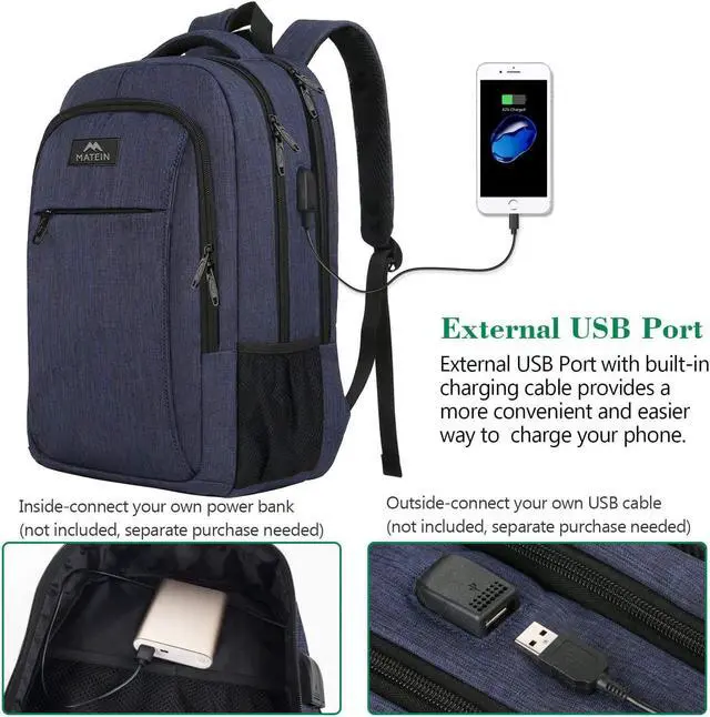 Alt view image 2 of 7 - Laptop Backpack Slim Travel Backpack with Laptop Compartment for Men Women College Daypack Gift Computer Bag fits 15.6 Inch Notebook Blue