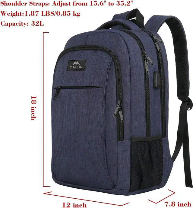 Alt view image 5 of 7 - Laptop Backpack Slim Travel Backpack with Laptop Compartment for Men Women College Daypack Gift Computer Bag fits 15.6 Inch Notebook Blue