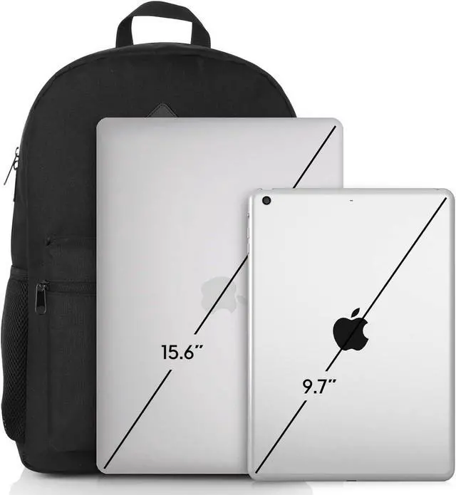 Alt view image 7 of 7 - YAMTION Black Backpack for Women Men,Casual School Backpack Teen Boys and Girls 15.6 Inch Laptop Bookbag with USB Charger for College High School Travel Business