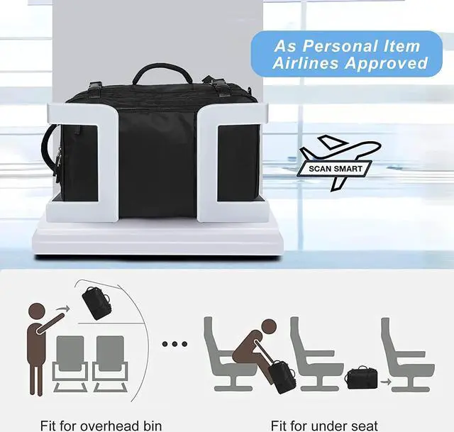 Alt view image 2 of 7 - Hanples Travel Backpack for Women as Person Item Flight Approved, Large Carry On Backpack, 17.3 Inch Laptop Backpack, Waterproof Backpack, Hiking Backpack, Casual Bag (Black)