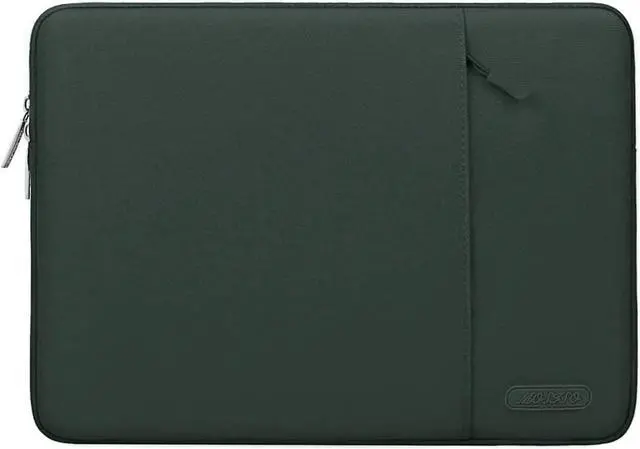 Main image of Laptop Sleeve Bag Compatible with MacBook Air/Pro 13-13.3 inch Notebook Compatible with MacBook Pro 14 inch M3 M2 M1 Chip Pro Max 2024-2021 Polyester Vertical Case with Pocket Midnight Green