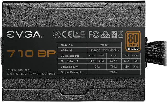 Alt view image 2 of 6 - EVGA 710 BP, 80+ BRONZE 700W + 10W, 3 Year Warranty, Power Supply 100-BP-0710-K1