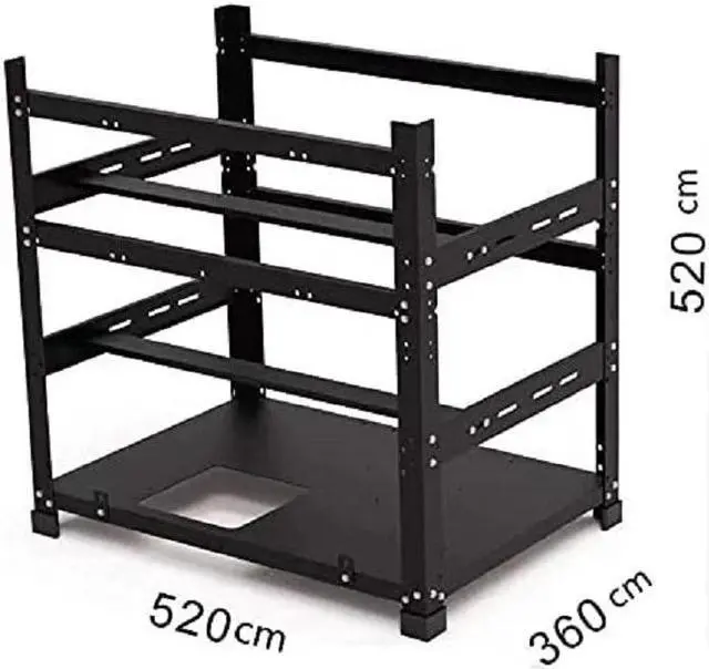 Alt view image 4 of 7 - Mining Rig Frame for 12GPU, Steel Open Air Miner Mining Frame Rig Case, Support to Dual Power Supply for Crypto Coin Currency Bitcoin ETH ETC ZEC Mining Tools - Frame Only, Fans & GPU is not Included
