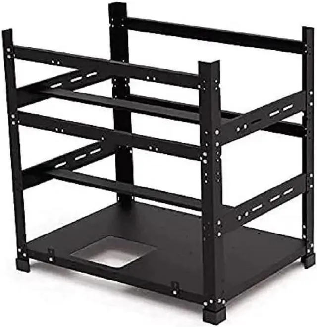Alt view image 6 of 7 - Mining Rig Frame for 12GPU, Steel Open Air Miner Mining Frame Rig Case, Support to Dual Power Supply for Crypto Coin Currency Bitcoin ETH ETC ZEC Mining Tools - Frame Only, Fans & GPU is not Included