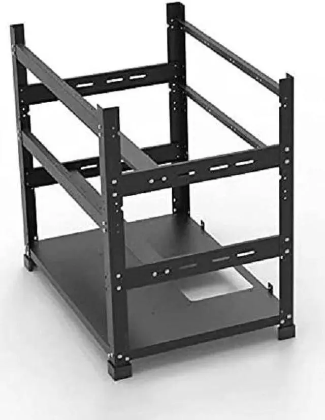 Alt view image 5 of 7 - Mining Rig Frame for 12GPU, Steel Open Air Miner Mining Frame Rig Case, Support to Dual Power Supply for Crypto Coin Currency Bitcoin ETH ETC ZEC Mining Tools - Frame Only, Fans & GPU is not Included