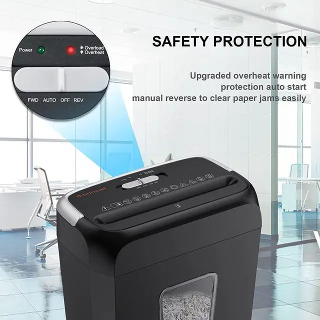 Alt view image 5 of 7 - bonsaii Shredder for Home, 6 Sheet Cross Cut Paper Shredder and Credit Card Small Home Office Use Shredder, Portable Handle Design with 3.4 Gallons Wastebasket (C237-B)