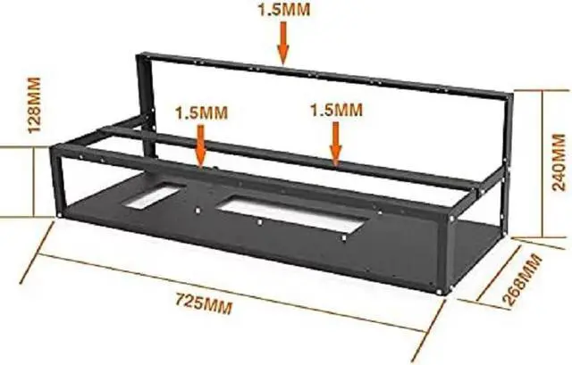 Alt view image 3 of 5 - Mining Rig Frame - 12 GPU Steel Open Air Miner Mining Computer Frame Rig Case for Crypto Coin Currency Bit Coin ETH ETC ZEC Mining Accessories Tools - Frame Only, Fans & GPU is not Included