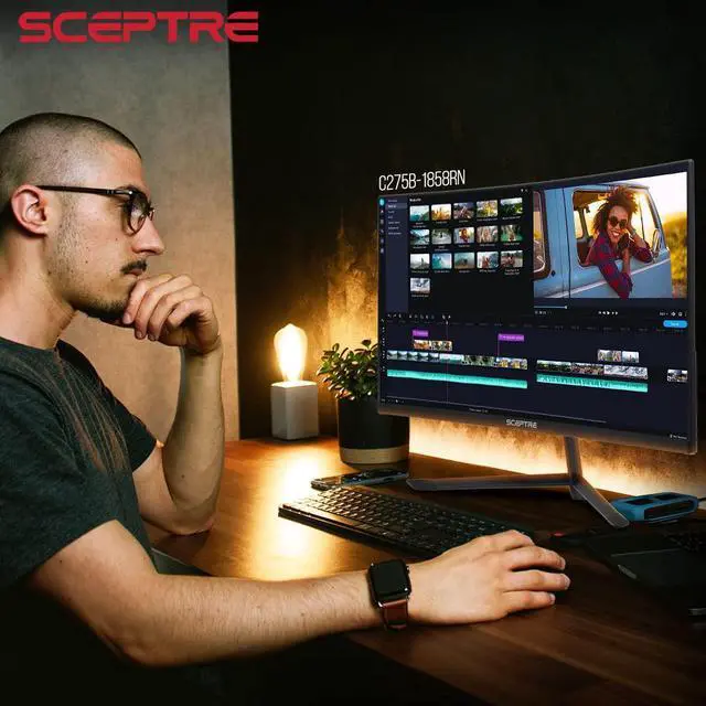 Alt view image 4 of 4 - Sceptre Curved 27" Gaming Monitor up to 165Hz DisplayPort 144Hz HDMI Edge-Less AMD FreeSync Premium, Build-in Speakers Machine Black 2021 (C275B-1858RN)