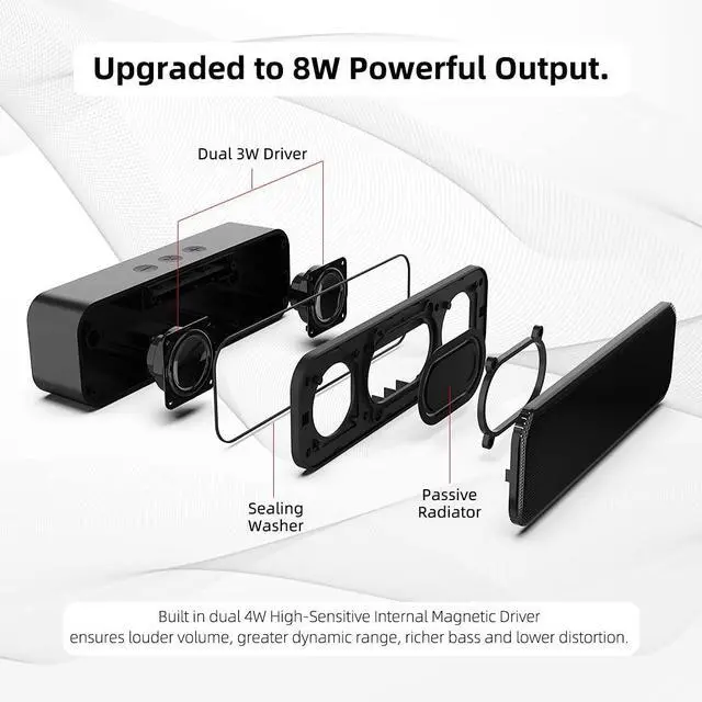Alt view image 3 of 7 - LIELONGREN [Newer] USB Computer Speaker for Desktop, Laptop Speaker, PC Speaker, Small Computer Soundbar with Hi-Quality Sound, Loud Volume, Rich Bass, Volume Control