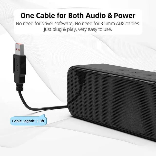 Alt view image 4 of 7 - LIELONGREN [Newer] USB Computer Speaker for Desktop, Laptop Speaker, PC Speaker, Small Computer Soundbar with Hi-Quality Sound, Loud Volume, Rich Bass, Volume Control