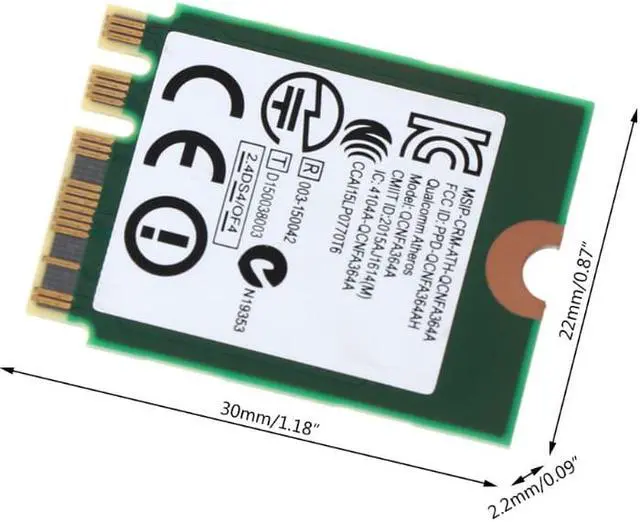 Alt view image 3 of 6 - ZHIJIADA 4.1 Version Bluetooth Killer 1535 1525 QCNFA364A AC M.2 WIFI Card Adapter for MSI GT72/GS60 for Dell