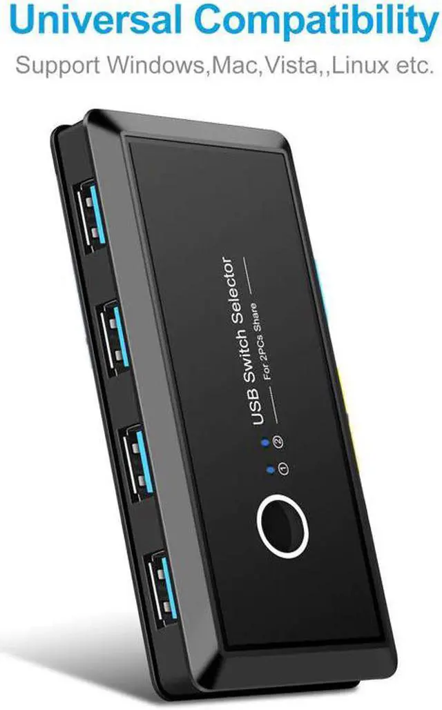 Alt view image 4 of 5 - USB Sharing er 4/2 PCs Share 1 Device 4/2 Port KVM Selector for Keyboard Printer Monitor USB