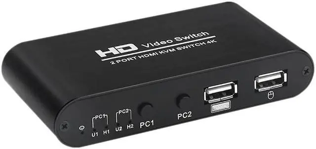 Main image of 2 Port KVM Switch 4K USB KVM Switcher Splitter with Cable for Keyboard Mouse Printer Monitor