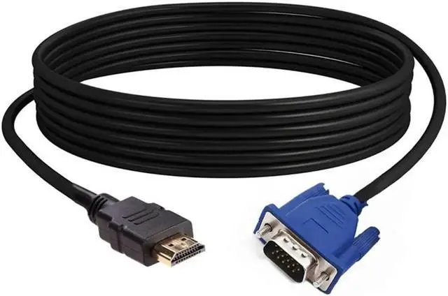Alt view image 2 of 5 - 1.8m HDMI to 15Pin VGA Cable 1080P Video Adapter Male to Male Cord for HDTV Projector Display