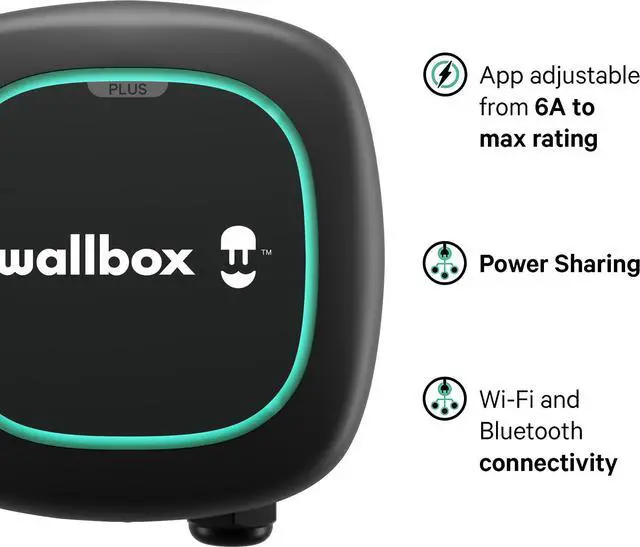 Alt view image 5 of 7 - Pulsar Plus Level 2 Electric Vehicle Smart Charger - 48 Amp Hardwired Ultra Compact, WiFi, Bluetooth, Alexa and Google Home - 25 Foot Cable - UL Certified - OCPP Enabled - Indoor/Outdoor - by Wallbox