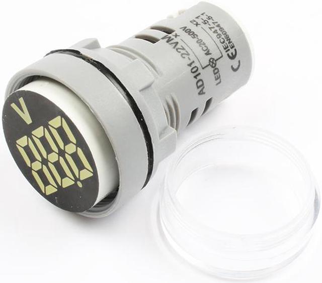 ILS 10 piezas verde LED 22 mm DC herramienta de medición tensión Mini Voltagemeter DC6~100 V AD101-22 VM indicador voltímetro 