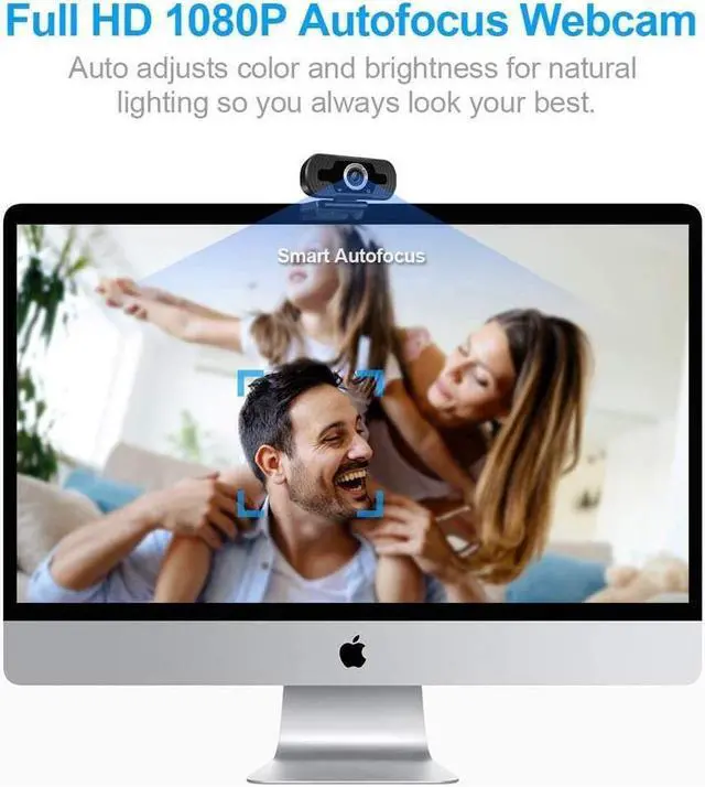 Alt view image 3 of 7 - TROPRO Webcam for PC, 1080P Full HD Web Camera with Microphone for Desktop Mac Smart TV, with USB Plug, Compatible for Win10/8/8.1/7/XP Linux for Skype, Streaming, Teleconference, Video Chat