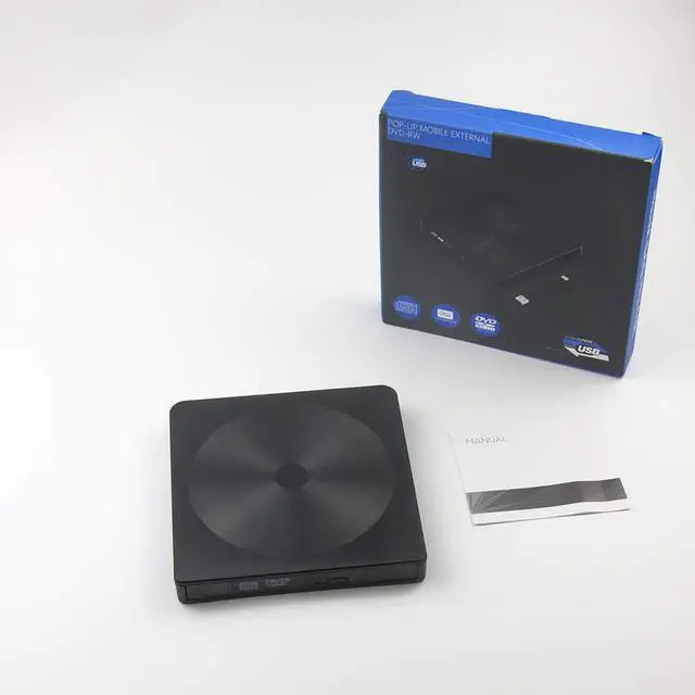 Alt view image 7 of 7 - External DVD CD drive with USB 3.0 and Type-C, TeamTech Portable DVD CD Burner, Plug & Play Superdrive for laptop, desktop, Mac, MacBook, Windows 10/8/7 / XP and Linux (Color: Black)