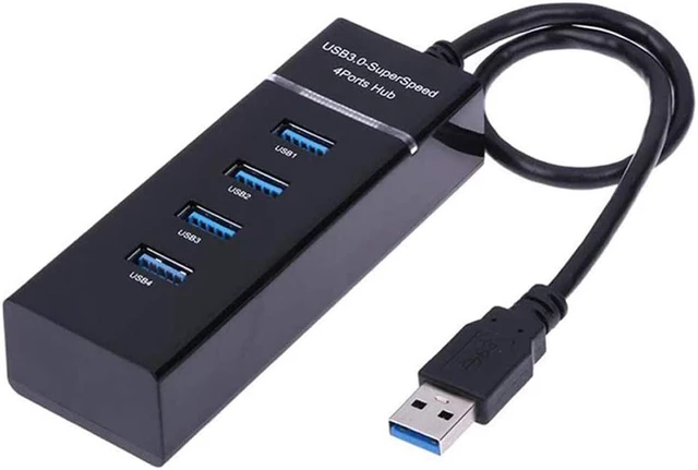 Alt view image 2 of 8 - 4 Port USB 3.0 Hub Splitter - High Speed Multiport Slim USB Hub Adapter with 9.8" USB 3.0 Cable and LED Indicator Portable Mini USB Expander Hub Compatible for MacBook Air/Laptop/Ipad/PC