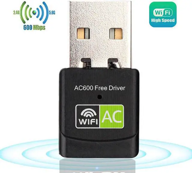 Alt view image 7 of 7 - AC600 USB WiFi Adapter, 600Mbps Dual Band 2.4/5Ghz (2.4G/150Mbps+5G/433Mbps) Wireless Adapter Network External Receiver, Mini WiFi Dongle for PC/Laptop/Desktop giyqxHw