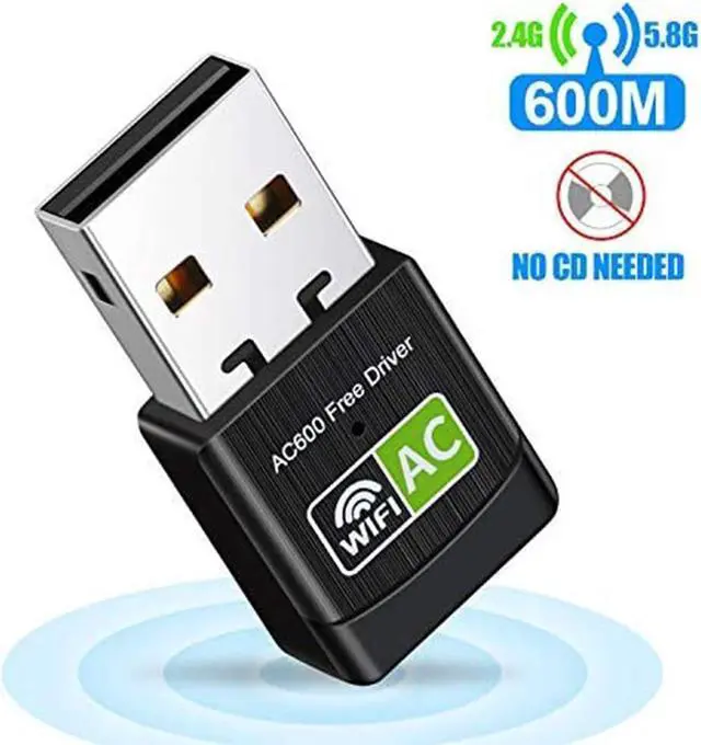 Main image of AC600 USB WiFi Adapter, 600Mbps Dual Band 2.4/5Ghz (2.4G/150Mbps+5G/433Mbps) Wireless Adapter Network External Receiver, Mini WiFi Dongle for PC/Laptop/Desktop giyqxHw