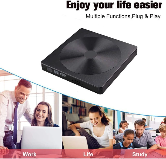 Alt view image 4 of 7 - New Design External CD DVD Drive Player USB C USB 3.0 Type C RAM Burner/Writer/Reader Drive Portable High Speed CD/DVD Read/Write Compatible with Windows/Mac OS for Laptop Desktop MacBook Air iMac